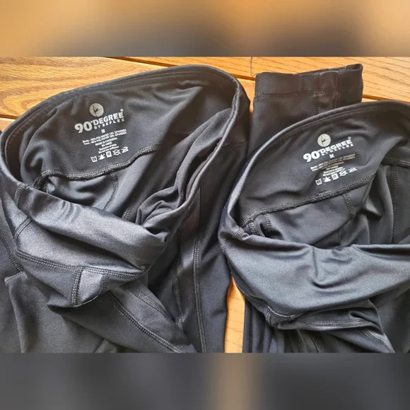 NWOT 90 Degree By Reflex Charcoal Leggings Bundle - Picture 2 of 3